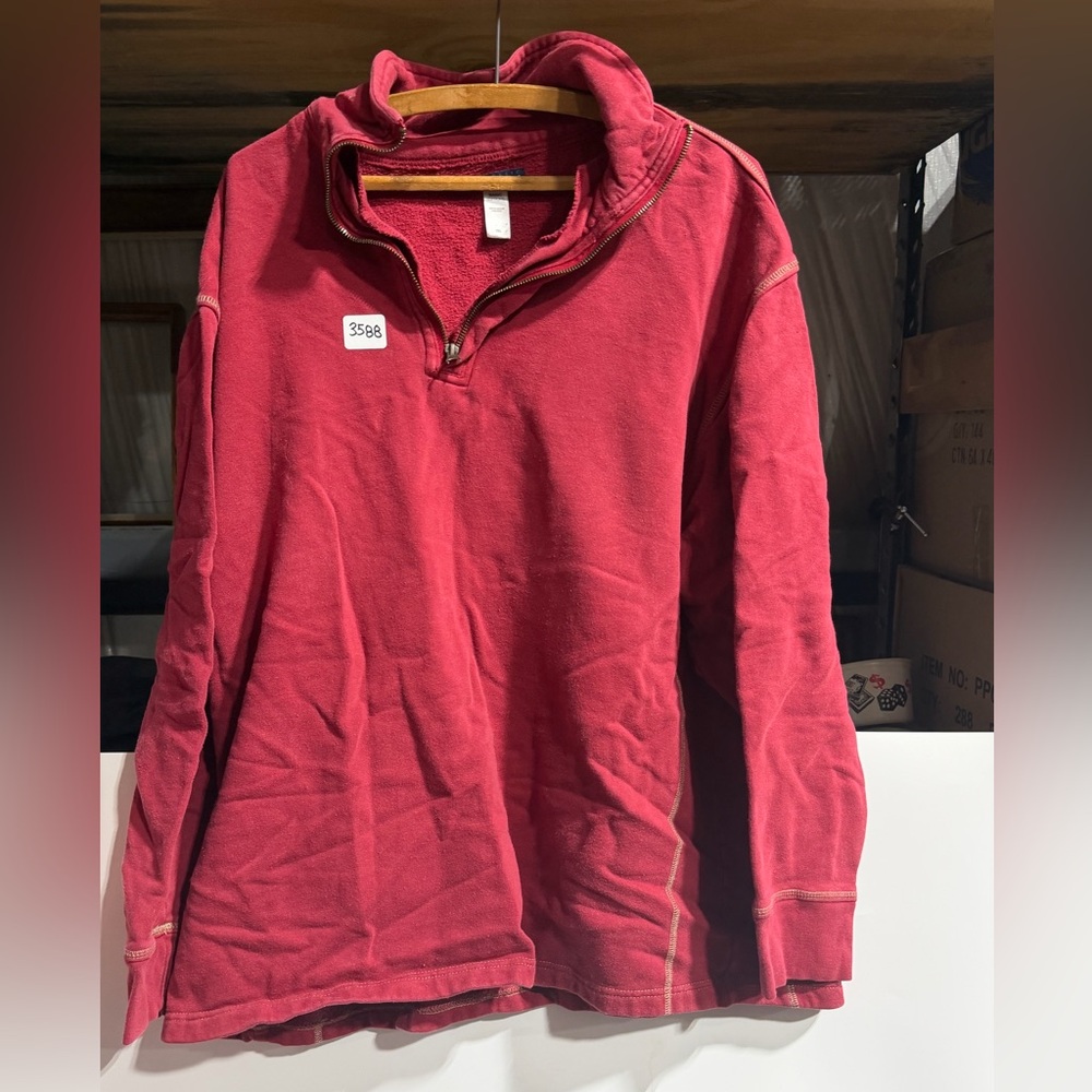 #3588-Basic Editions Red Fleece Pullover